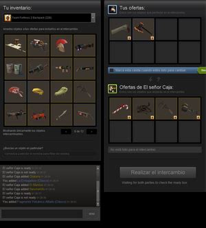 Intercambio de Team Fortress 2 skins .